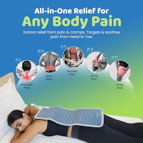 Image of Heatronics Electric Heating Pad XL | Large Heating Pad for Back & Period Pain Relief | 3 Heat Levels | ThermoLock Control | TheraFlex 6-Layer Build | ISO 13485 & CDSCO Certified | 1-Year HeatCare Warranty