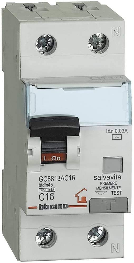 Bticino - Kit compuesto de 3 piezas del interruptor magnetotérmico diferencial 16A Bianco