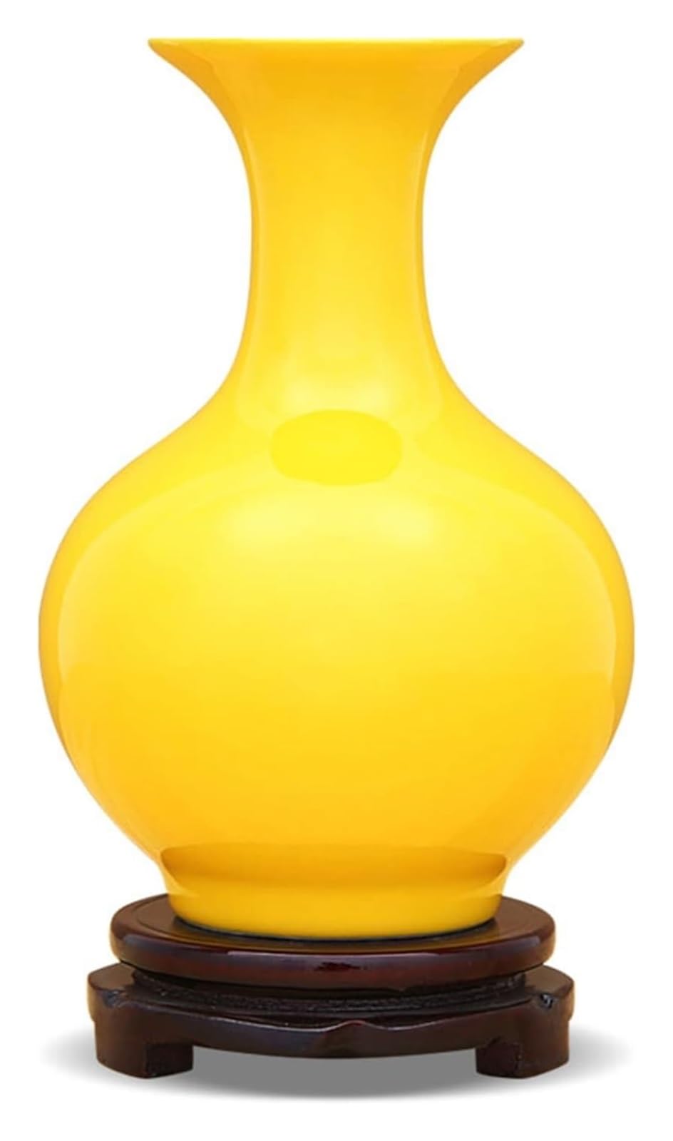 asdchZen Vase Flower Vase Pure Yellow Ceramic Vase Chinese Retro Handmade Porcelain Vases 14.7 Inch Large Decor Flower Vase With Base Vases,One Color-Grey Wolf