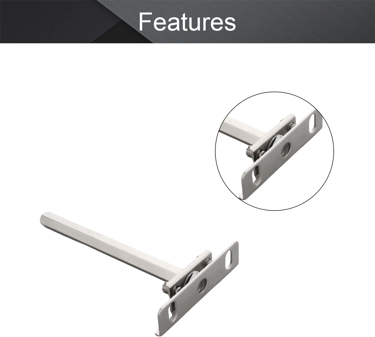 MroMax 6Pcs Invisible Floating Shelf Brackets, 76mmx126mm, Adjustable Hidden Blind Supports for Concealed Shelves Silver Tone