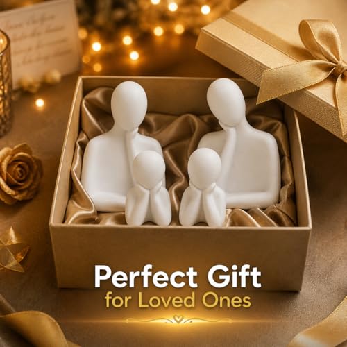 Image of Family Statue - Set of 4(5 inches) | Abstract Human Figurines for Home Decor | Decorative Statues for Living Room, Bedroom & Shelf Decor | Gift for Housewarming & Anniversary