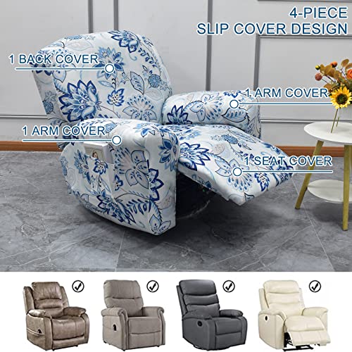 Image of Eco-Ancheng Recliner Slipcovers 4-Pieces Lazyboy Recliner Covers Recliner Couch Covers Recliner Chair Cover Non Slip Reclining Slipcovers with Storage Pockets Furniture Protector for Living Room
