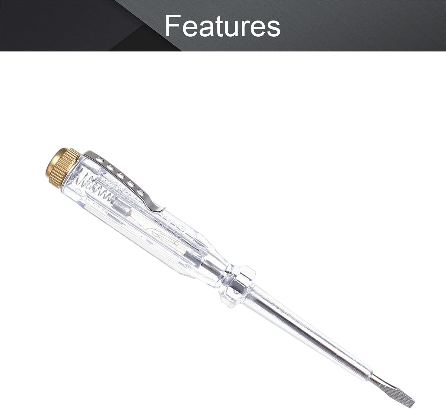 Jutagoss Voltage Detector Pen Light Circuit Tester Electric Test Pen Screwdriver Neon Tube for Circuit Test AC/DC 100-500V 1PCS