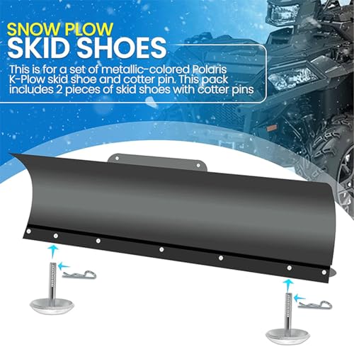 Fockety 2er-Pack Schneepflug-Gleitschuhe, 2208864, Robuster Schneepflugschuh aus Gehärtetem Stahl, Verstellbare Pin-Lock-Pfluggleitfüße mit Schnellverschluss, Ersatz für Polaris, ATV, UTV