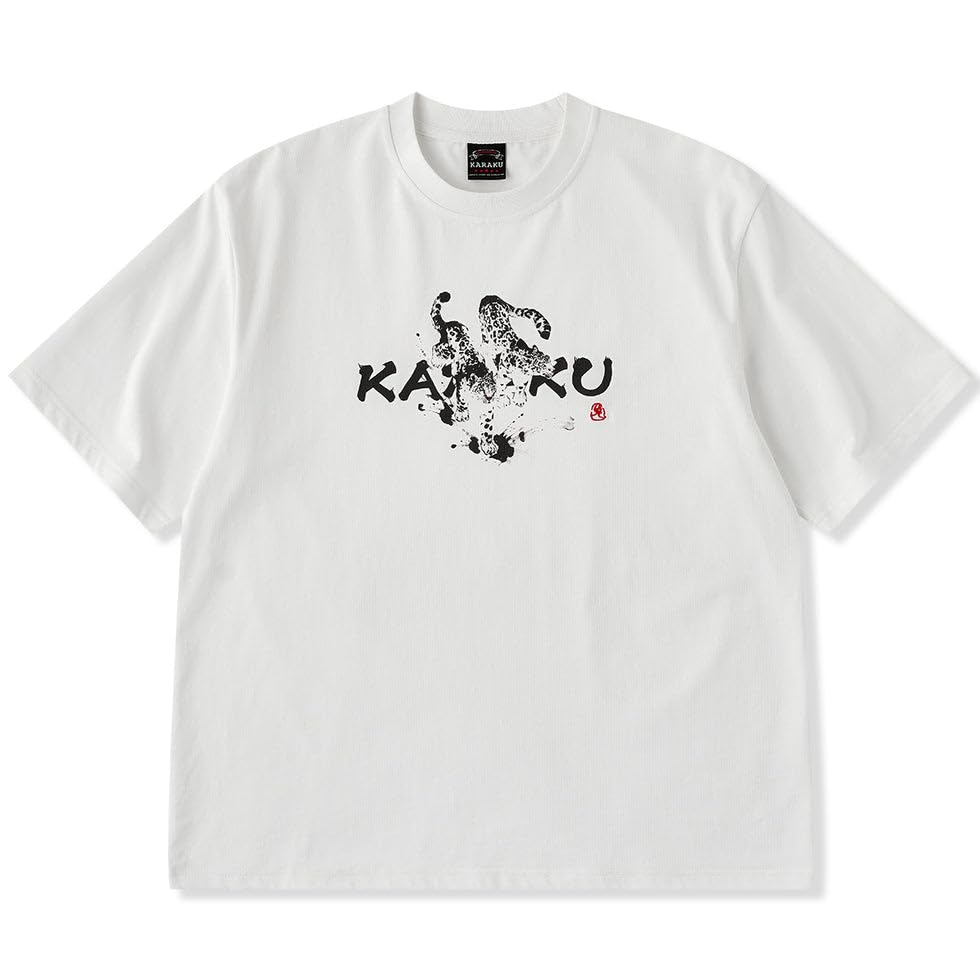 Amazon | [karaku] Tシャツ 半袖 メンズ 川又聡「雪豹・足元に飛び散る