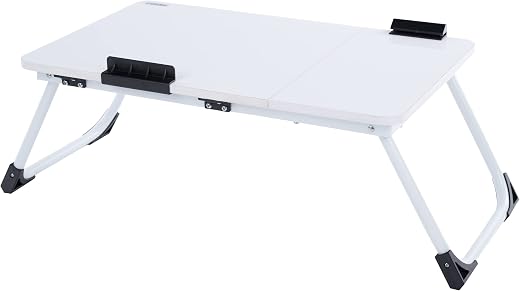 Pragati Systems Plastic Multipurpose Integrated Whiteboard&amp;Laptop Table|Portable Study Desk&amp;Lap Desk For Bed With Laptop S...