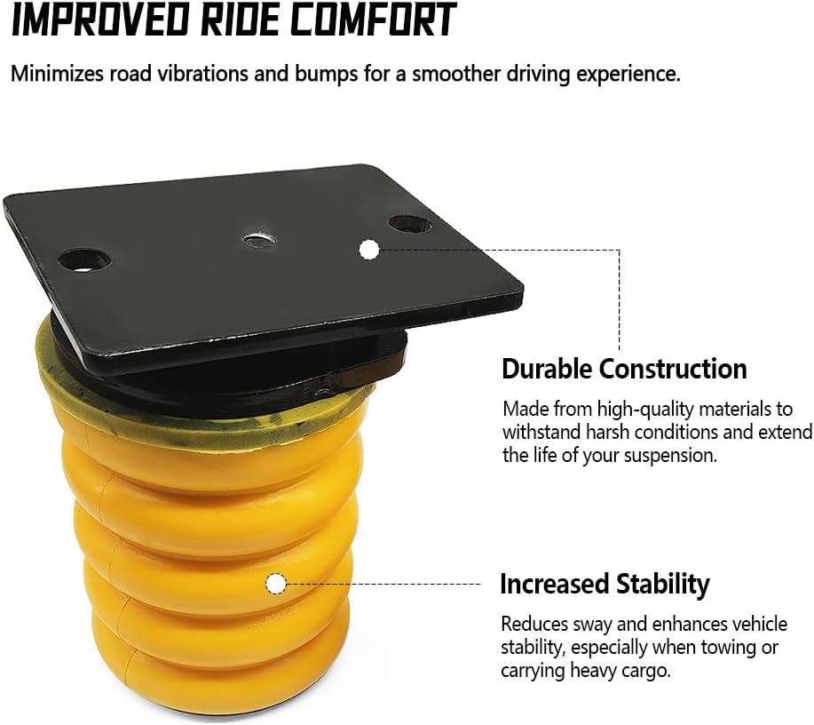 SSR-312-54 Rear Suspension Helper Spring Kit Fit for Ram 2500 3500 2014-2023 4x2 & 4x4 Models, Rear Bump Stops Leaf Spring, Pack of 2