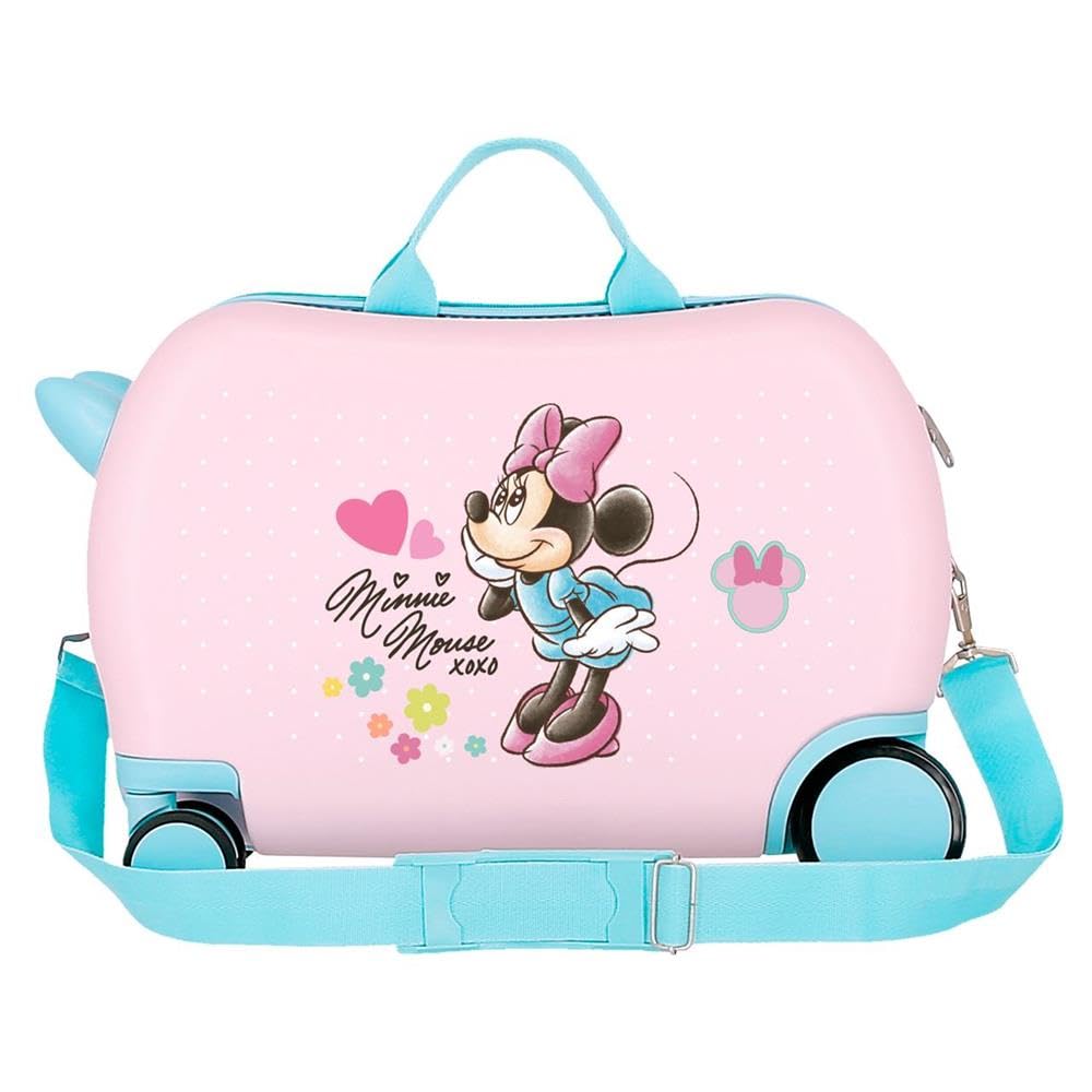 Disney Joumma Bags, Minnie Imagine, Valigia Cabina, Valigia per bambini, Realizzato in ABS, un materiale, Quattro Ruote Doppie di Giro multidirezionale, Chiusura a combinazione laterale., rosa chiaro