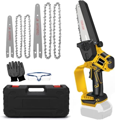 Mini Akku Kettensäge kompatibel mit Dewalt 18V 20V (Ohne akku) | Bürstenlose 8 Zoll 6 Zoll Elektro Kettensäge, klein Kettensägen Kette Sicherheitsschloss astsäge Säge Handkettensäg