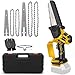 Mini Akku Kettensäge kompatibel mit Dewalt 18V 20V (Ohne akku), Bürstenlose 8 Zoll 6 Zoll Elektro Kettensäge, klein Kettensägen Kette Sicherheitsschloss astsäge Säge Handkettensäge
