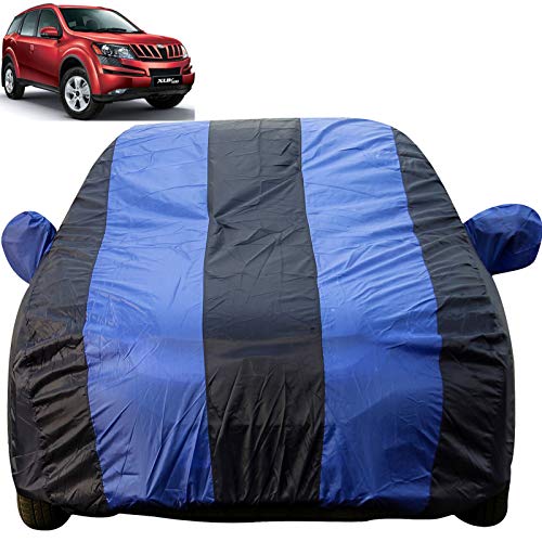 Image of Autofact Car Body Cover with Mirror Pockets Compatible for Mahindra XUV 500 (Triple Stitched, Bottom Fully Elastic, Royal Blue Color)