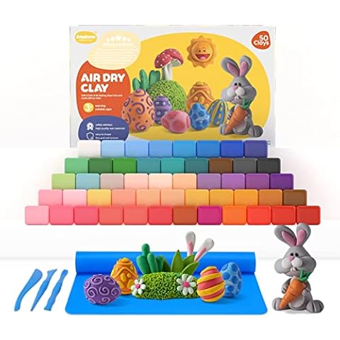 Kilpkonn Modeling Clay Kit - 50 Colors Air Dry Ultra Light Air Dry Modeling Clay Great Clay Gift for Kids Cover