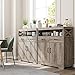 HOSTACK Modern Farmhouse Buffet Sideboard, Kitchen Storage Cabinet with Shelves and Doors, Wood Buffet Cabinet with Drawers, Coffee Bar, Floor Cabinet Cupboard for Dining Room, Ash Grey