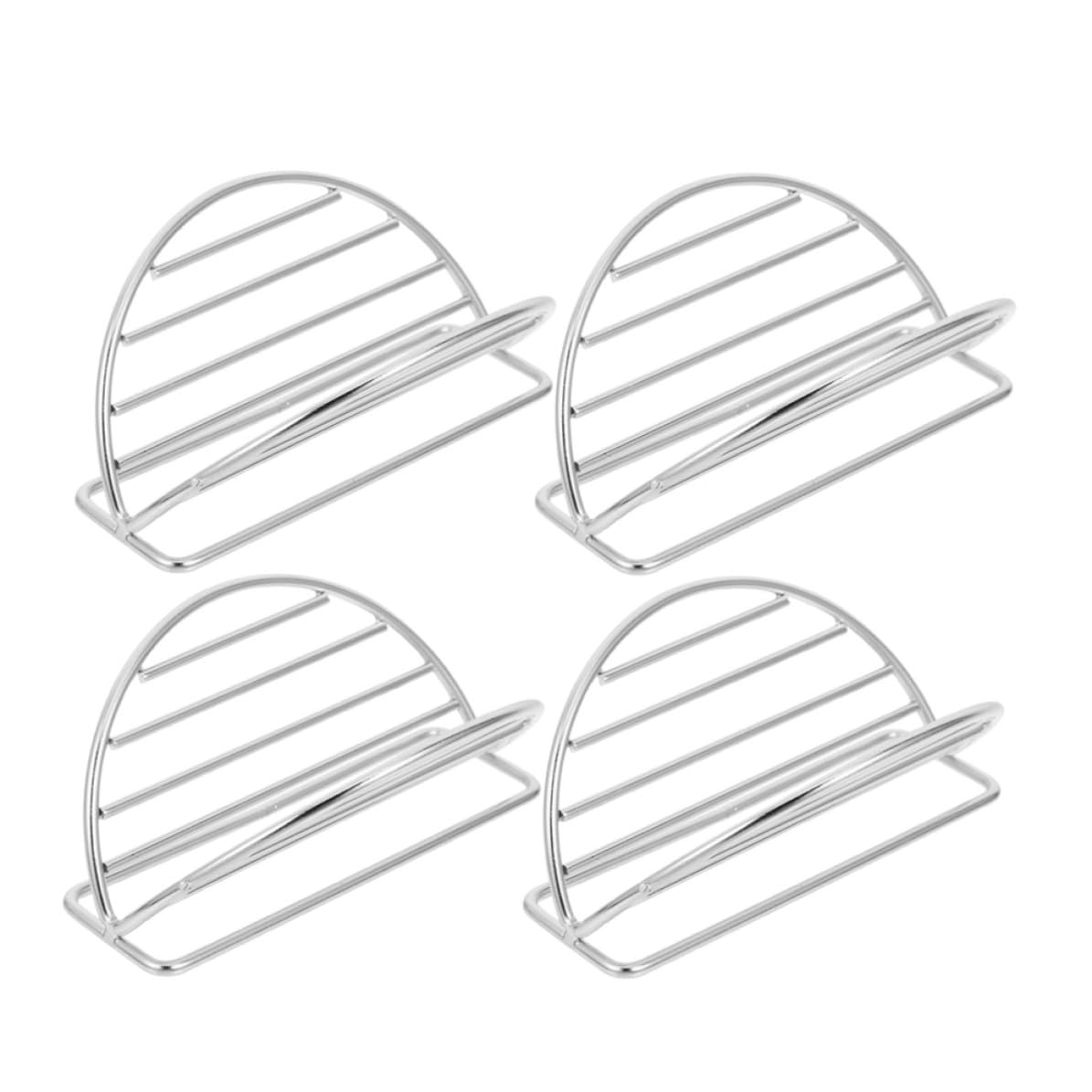 Support à tacos Healvian en acier inoxydable argenté lot de 4 pièces