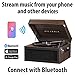 Victrola Liberty – Bluetooth Record Player – 5-in-1 Turntable with Vinyl Stream, FM Radio, USB Playback, Built-in Speakers, Use as Stand or Tabletop Player (Espresso)