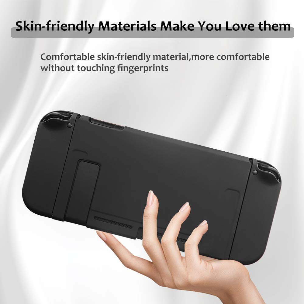 Dockable Case Compatible with Nintendo Switch,Protective Cover Case Compatible with Nintendo Switch and Joy-Con Controllers(Black)