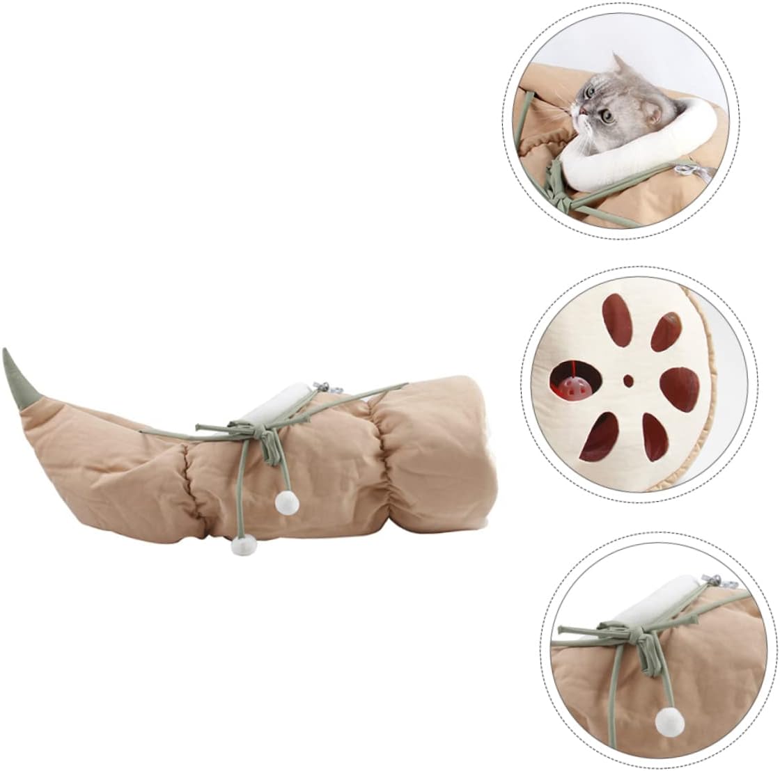 Folding Cat Tunnel Cat Bed Root Design Kitten Hanging Bed Multi-Function Hammock Random Color