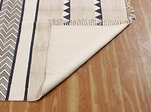 Tapis de yoga en coton imprimé main antidérapant et compact - 8