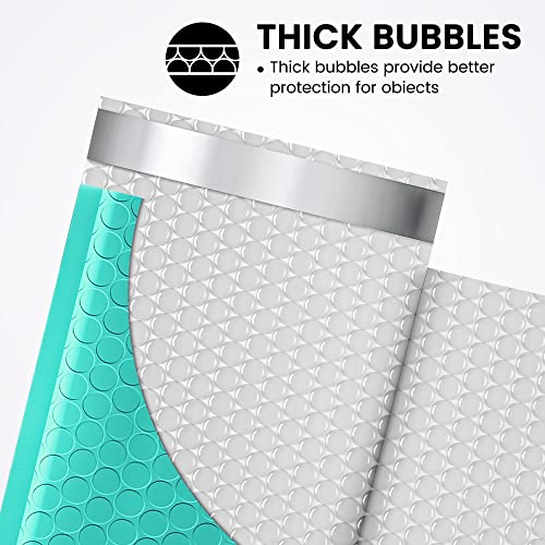 Fuxury Small Bubble Mailers 4X8 Inch 100 Pack, Teal Bubble Mailer, Self Seal Padded Envelopes Mothers Day Gifts Mailing Envelopes Bubble Padded, Bubble Envelopes For Shipping, Small Business Bulk #000 #TOP2