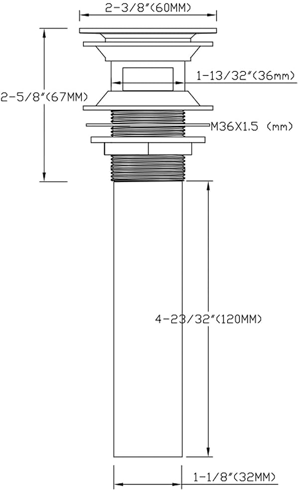 SUMERAIN Vessel Sink Drain for Bathroom, Pop-up Drain with Overflow by sumerain - Used condition - Image 3