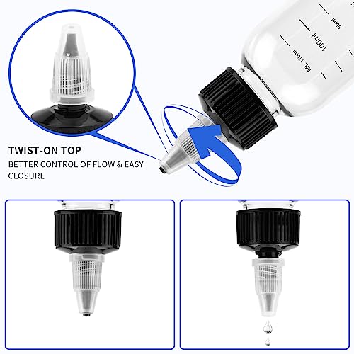 Fantasyon 3PCS Hair Oil Applicator Bottle 120ml Squeeze Oil Applicator Bottle for Hair Oil Bottle Applicator with Caps for Salon Hair Care Coloring Paint Art Glue - Image 2