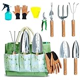 9 PCS Gardening Tools Set with Bag | Heavy-Duty Rust-Proof Hand Tools with...