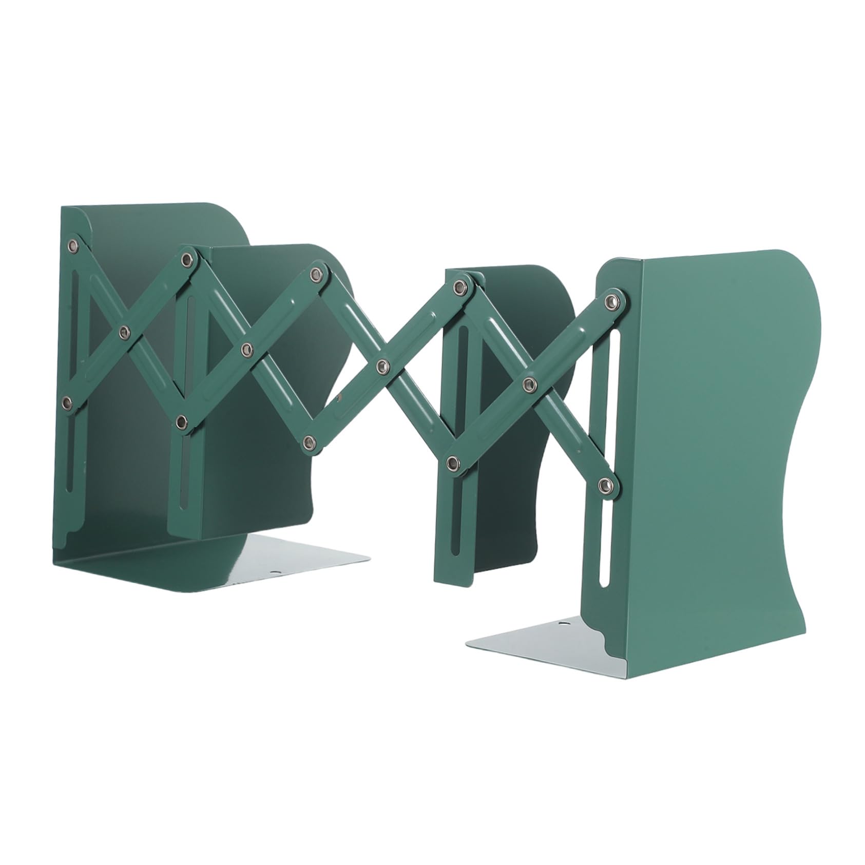 Sujetalibros Ajustables de Metal Verde con Diseño Extensible