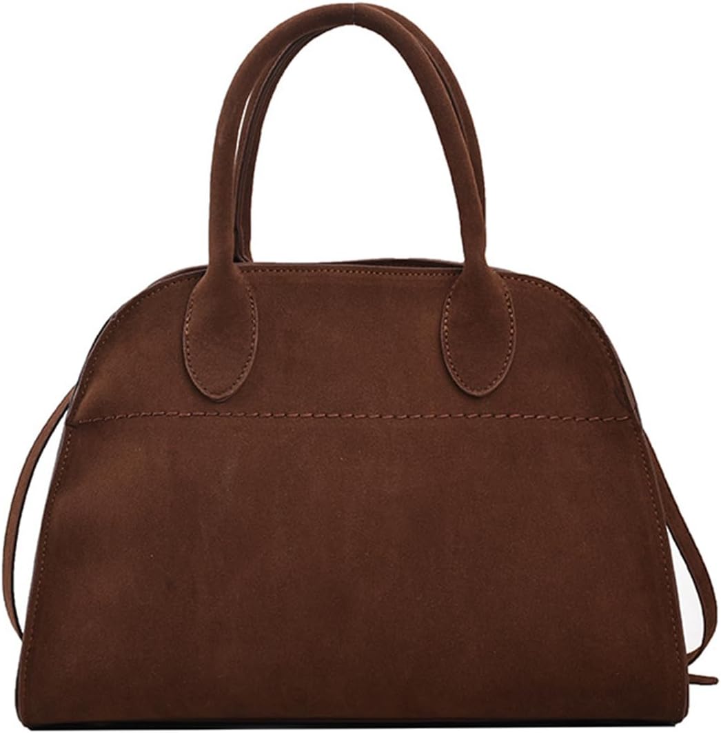 Womens Suede Tote Bag, Faux Leather Tote Bag for Women Vintage Top Handle Bag Fashion Retro Shoulder Satchel Bag