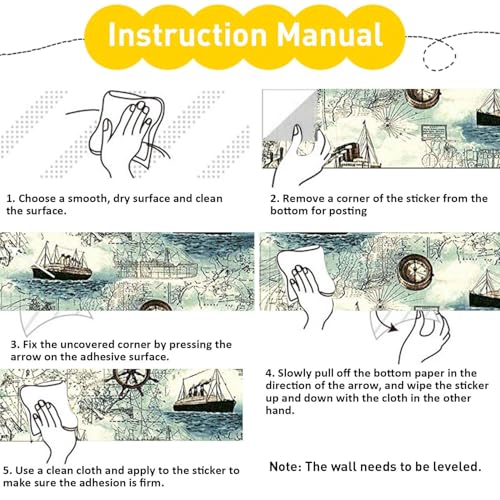 Image of Lependor Removable Self Adhesive Contact Paper Peel and Stick - 17.71 inch X 393 inch (17.71 inch X 32.8 ft, Nautical Map)