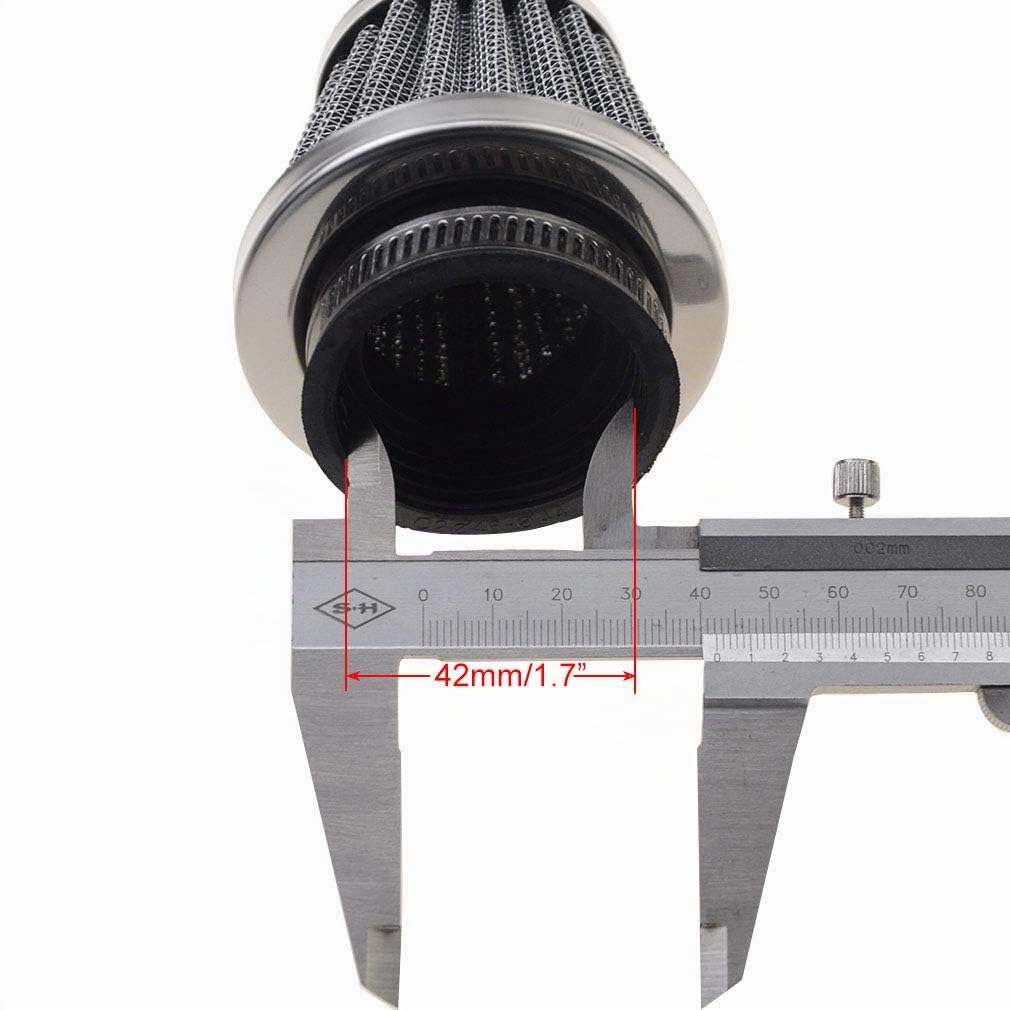 WOOSTAR PD24J Carburador con 42mm Filtros de Aire Admision Aire Tubo Reemplazo para 4 Tiempos GY6 125cc 150cc Taotao Go Kart Scooter 152QMI 157QMJ Motor