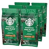 STARBUCKS Pike Place Caffè in grani Tostatura Media, 6 Sacchetti da 200g (1,2kg)