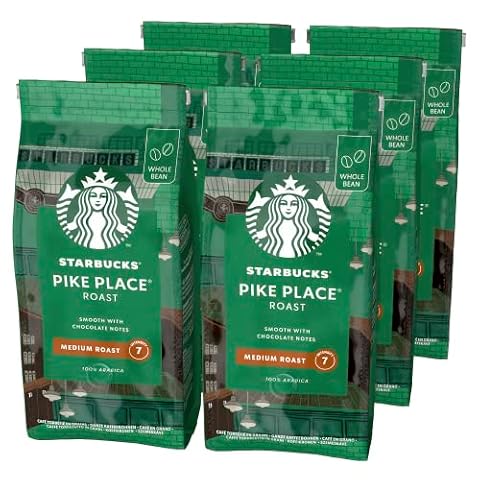 STARBUCKS Pike Place Roast, Medium Roast, Kawa Ziarnista 200g (6 sztuk w zestawie)