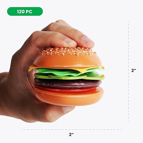 Miniatura 5 de Boley Juego de comida de lujo de 120 piezas surtido de alimentos de juguete realista para juegos creativos de simulación, ideal para juegos de