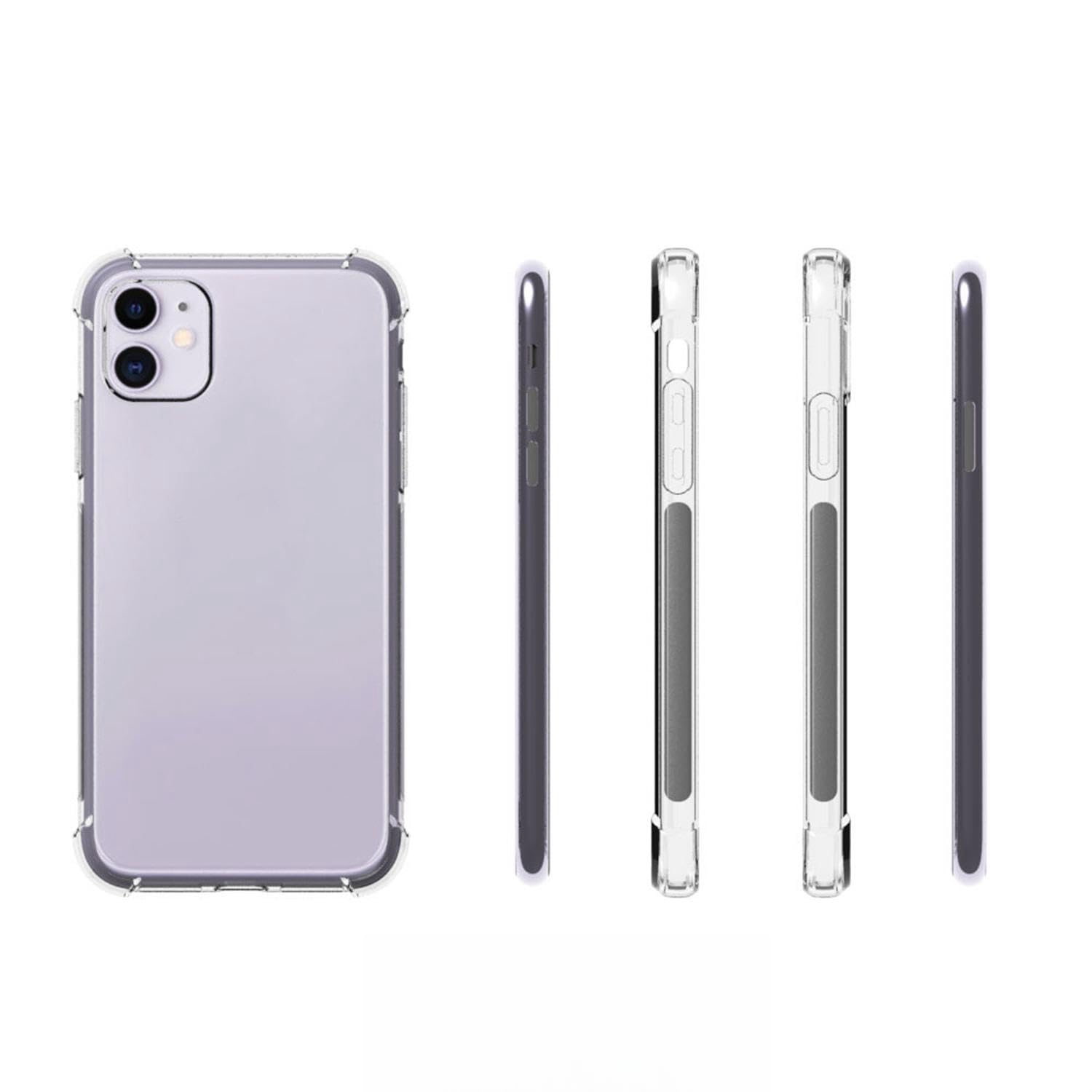 【全面保護】for iphone 11（6.1）用のケース iPhone 11 用の保護カバー 薄型 TPU材質 『四隅がエアクッション構造』 耐衝撃 薄型 軽量 指紋防止 取付簡単 黄変防止 適用 アイフォン 11