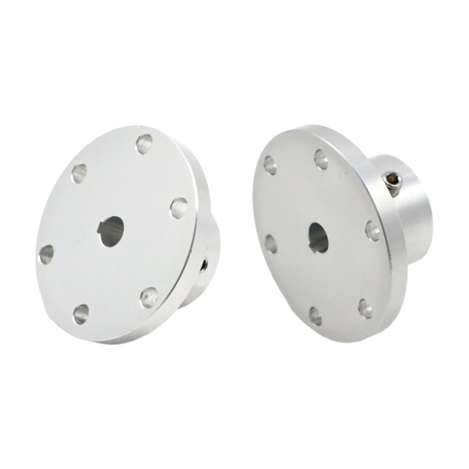Aluminium Legierung Flansch Kupplung Keyway, 15mm Inner Diameter, Flansch Wellenverbinder für Motor Führungs-Wellen Kupplungen Rad Nabe Flansch DIY Modell Teile (1Stück）