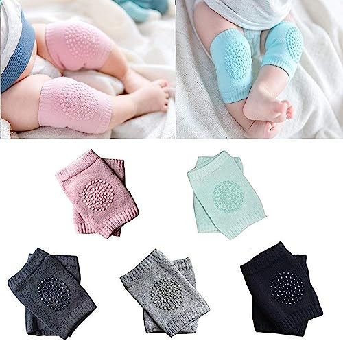 Image of Concepta Pack of 1 Pair Baby Knee Pads for Crawling, Elbow Safety Protector, Stretchable Anti-Slip Padded Elastic Soft Cotton Breathable Comfortable Cap Leg Warmer Support Protector Kneecap