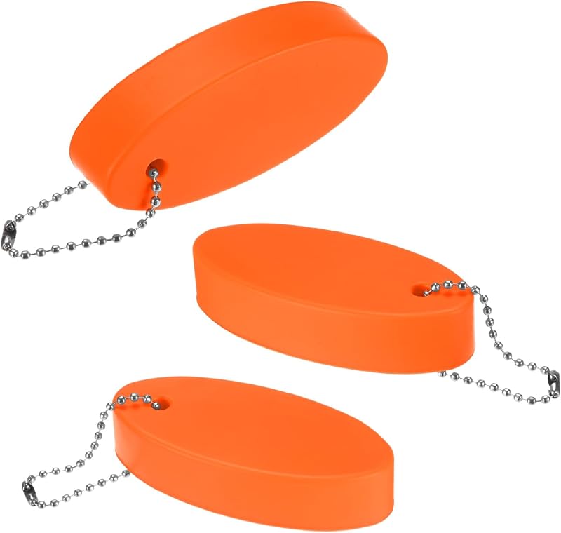 Chaveiro Flutuante para Chaves de Embarcação M METERXITY Laranja, Kit com 3