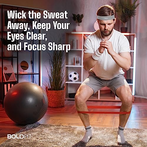 Boldfit Gym Headband for Men and Women - Sports Headband for Workout & Running, Breathable, Non-Slip Sweat Head Bands for Long Hair (Grey) 7 514MNe 5EQL