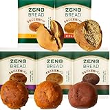 【糖質オフの豆粉パン】ZENB ゼンブ ブレッド グルテンフリー 5種10個 (くるみ＆レーズン・カカオ・3種の雑穀・紅茶＆オレンジ・きなこ あんぱん 各2個) [ 糖質オフ 糖質制限 糖質コントロール 腸活 時の 食物繊維 補給に ダイエット 時の栄養補給に 置き換え ロングライフパン たんぱく質 食物繊維 鉄分 ビタミンB1 非常食 小腹がすいた時に食べる 常温保存 長期保存 ]
