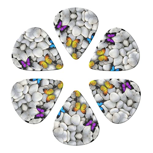 Lot de 6 médiators colorés en forme de papillons pour guitare acoustique, guitare électrique, basse, ukulélé – fins… - Les Beatles, Paul McCartney, John Lennon, RIngo Starr, George Harrison Lot de 6 médiators colorés en forme de papillons pour guitare acoustique, guitare électrique, basse, ukulélé - fins… – Image 5