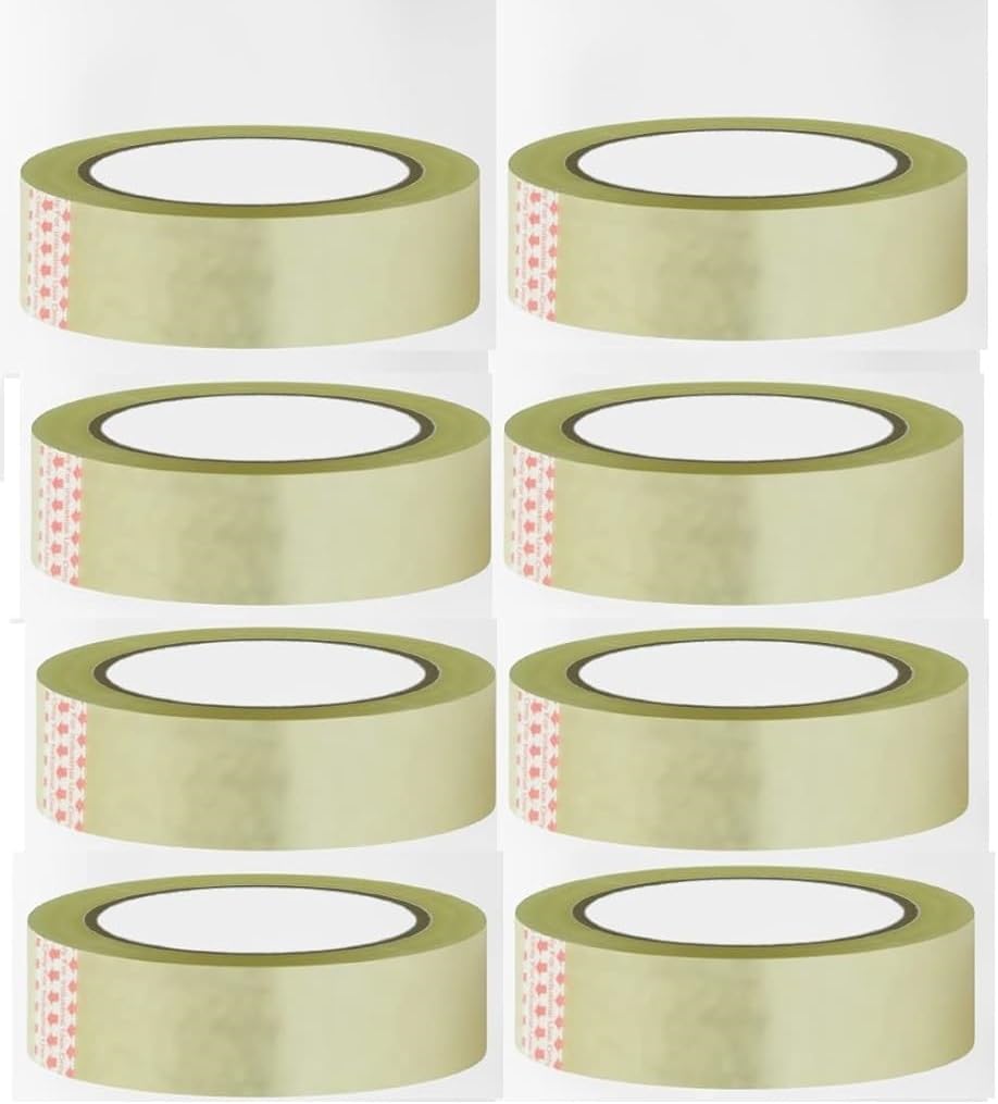 Amazon Brand - Umi Packaging Clear Tape - 1 Inch x 65 Meter 8pc Pack for Packaging, Decorating and DIY works