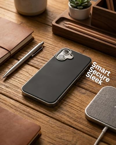 Image of SkynUp Linea Premium Leather Back Cover Case for iPhone 17 | MagSafe Compatible | Black