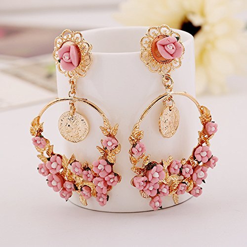 Resin Flower Earrings Plated Jewellery
