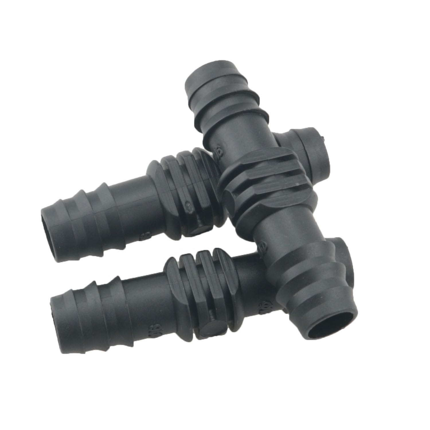 15 acopladores de púas de riego por goteo, tubo de 3/5 pulgadas, conector de púas de plástico negro, sistema de riego por goteo, manguera de inmersión, adecuado para sistemas de riego agrícola
