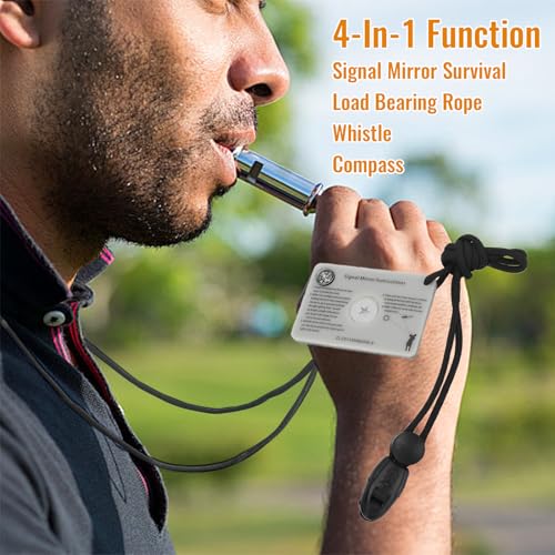 Espelho refletor de sobrevivência de 5 cm com indicador de mira e apito, espelho de emergência de so