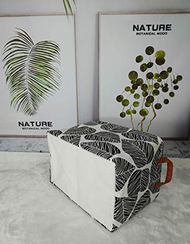 Asketam Kid Cute Rectangle Toy Storage Basket, Collapsible Toy Box For Boy, Nursery Playroom Bedroom Toy Chest Decor Baby Clothes Hamper (Black Leaves) #TOP6