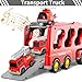 Bennol 5-in-1 Fire Trucks Toy Set for Boys Age 1-3 3-5, Fire Car Truck for Toddlers 1 2 3 4 5 6 Years Old, Christmas Birthday Gift Car Sets with Light Sound