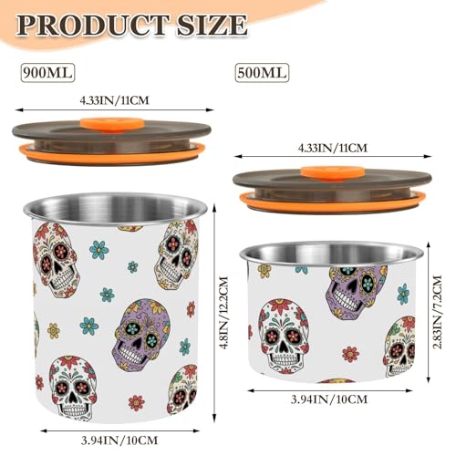 Contenedor para café de acero inoxidable hermético 900 ml miniatura 2