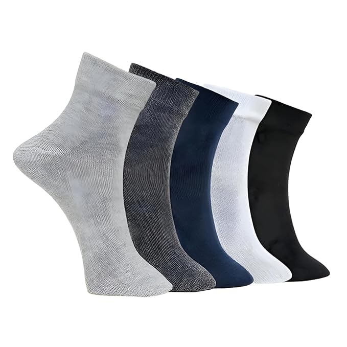 Unisex 100% Pure Cotton Ankle Length Socks | Soft, Skin Friendly & Odor Control | Casual Regular Wear | 5 Pairs Combo for Men & Women-image-34