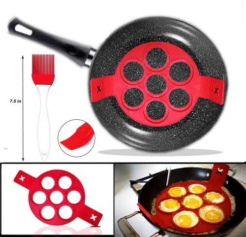Pancake Mold Ring - Makes the perfect pancakes, eggs, hash browns, brownies in non-stick silicone maker tool. Kitchen bakeware from high grade silicone by MERRY BIRD
